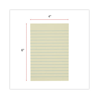 Universal® Recycled Self-Stick Note Pads, Note Ruled, 4" x 6", Yellow, 100 Sheets/Pad, 12 Pads/Pack (UNV28073)