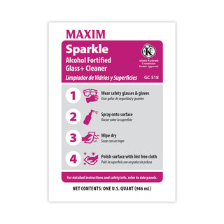 Maxim® RTU Sparkle Glass Cleaner, 32 oz Bottle, 6/Carton (MLB05180086)