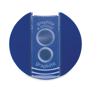 Staedtler® Handheld Manual Double-Hole Plastic Sharpener, 1.57 x 1.65 x 2.2, Blue/Silver, 6/Box (STD512001BK)