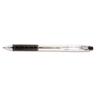 Pentel® R.S.V.P. RT Retractable Ballpoint Pen, 1mm, Black Ink, Clear Barrel, Dozen (PENBK93A-CS)