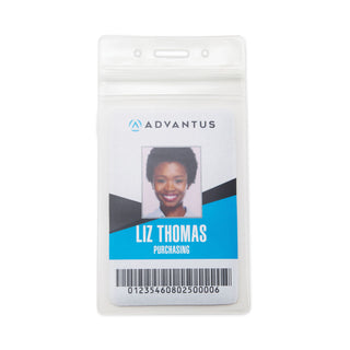 Advantus Resealable ID Badge Holder, Vertical, 3.68 x 5, Clear, 50/Pack (AVT75524)