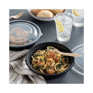 Pactiv Evergreen EarthChoice MealMaster Bowls with Lids, 32 oz, 8" dia x 2.12" h, 1-Compartment, Black/Clear, 250/Carton (PCT0CN8083200BL)
