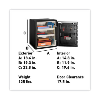 Sentry® Safe Fire-Safe with Digital Keypad Access, 2 cu ft, 18.67w x 19.38d x 23.88h, Black (SENSFW205EVB)