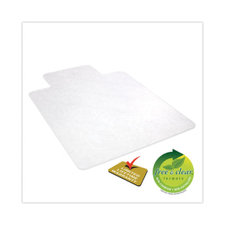 deflecto® EconoMat All Day Use Chair Mat for Hard Floors, Lip, 46 x 60, Low Pile, Clear (DEFCM2E432F)