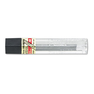 Pentel® Super Hi-Polymer Lead Refills, 0.5 mm, HB, Black, 12/Tube (PENC505HB)