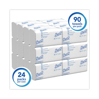 Scott® Control Hand Towels Slimfold (04442) with Fast-Drying Absorbency Pockets, White, 90 Towels / Clip, 24 Packs / Case (KCC04442)
