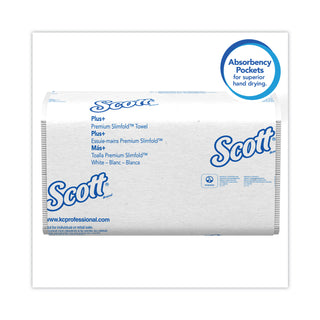 Scott® Control Hand Towels Slimfold (04442) with Fast-Drying Absorbency Pockets, White, 90 Towels / Clip, 24 Packs / Case (KCC04442)