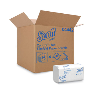 Scott® Control Hand Towels Slimfold (04442) with Fast-Drying Absorbency Pockets, White, 90 Towels / Clip, 24 Packs / Case (KCC04442)