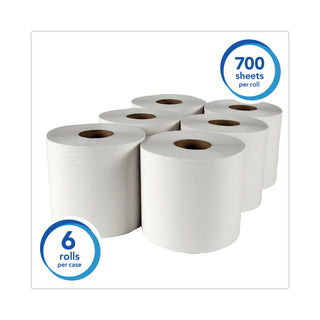 Scott® Essential Roll Center-Pull Towels, 1-Ply, 8 x 12, White, 700/Roll, 6 Rolls/Carton (KIM01032)