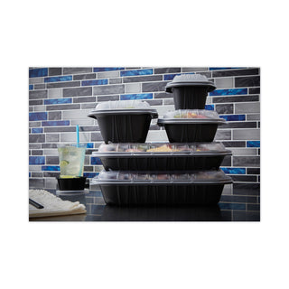 Pactiv Evergreen EarthChoice Entree2Go Takeout Container, 64 oz, 11.75 x 8.75 x 2.13, Black, 200/Carton (PCTYCNB12X96400)