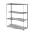Alera® All-Purpose Wire Shelving Starter Kit, 4-Shelf, 60 x 24 x 72, Black Anthracite Plus (ALESW206024BA)