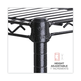 Alera® All-Purpose Wire Shelving Starter Kit, 4-Shelf, 60 x 24 x 72, Black Anthracite Plus (ALESW206024BA)
