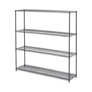 Alera® BA Plus Wire Shelving Kit, 4 Shelves, 72" x 18" x 72", Black Anthracite Plus (ALESW207218BA)