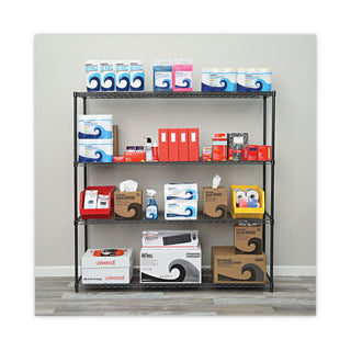 Alera® BA Plus Wire Shelving Kit, 4 Shelves, 72" x 18" x 72", Black Anthracite Plus (ALESW207218BA)