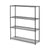 Alera® All-Purpose Wire Shelving Starter Kit, 4-Shelf, 60 x 18 x 72, Black Anthracite Plus (ALESW206018BA)