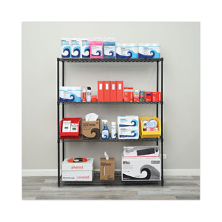 Alera® All-Purpose Wire Shelving Starter Kit, 4-Shelf, 60 x 18 x 72, Black Anthracite Plus (ALESW206018BA)