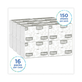 Kleenex® C-Fold Paper Towels (01500), Absorbent, White, 16 Packs / Case, 150 C-Fold Towels / Pack, 2,400 Towels / Case (KIM01500)