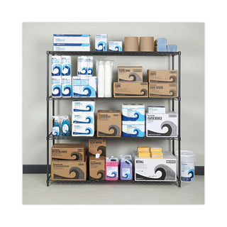Alera® BA Plus Wire Shelving Kit, 4 Shelves, 72" x 18" x 72", Black Anthracite Plus (ALESW207218BA)
