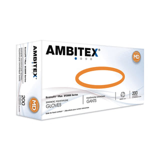 AMBITEX® EconoFit Plus Powder-Free Polyethylene Gloves, Medium, Clear, 200/Pack, 10 Packs/Carton (TXIEFMD2000)