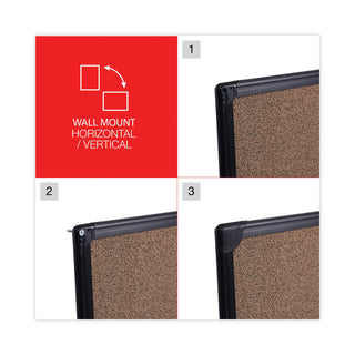 Universal® Tech Cork Board, 24 x 18, Cork Surface, Black Aluminum Frame (UNV43021)