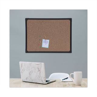 Universal® Tech Cork Board, 24 x 18, Cork Surface, Black Aluminum Frame (UNV43021)