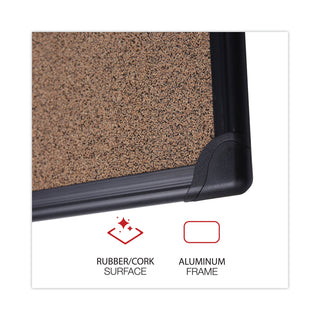Universal® Tech Cork Board, 48 x 36, Cork Surface, Black Aluminum Frame (UNV43023)
