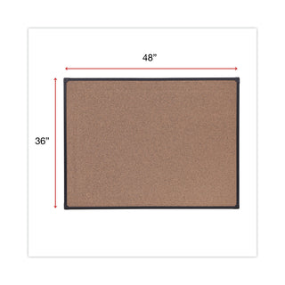 Universal® Tech Cork Board, 48 x 36, Cork Surface, Black Aluminum Frame (UNV43023)