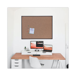 Universal® Tech Cork Board, 48 x 36, Cork Surface, Black Aluminum Frame (UNV43023)