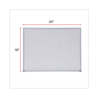 Universal® Melamine Dry Erase Board with Aluminum Frame, 24 x 18, White Surface, Anodized Aluminum Frame (UNV43622)