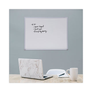 Universal® Melamine Dry Erase Board with Aluminum Frame, 24 x 18, White Surface, Anodized Aluminum Frame (UNV43622)