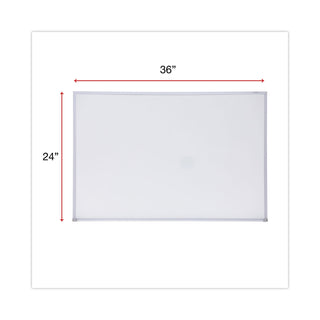 Universal® Melamine Dry Erase Board with Aluminum Frame, 36 x 24, White Surface, Anodized Aluminum Frame (UNV43623)