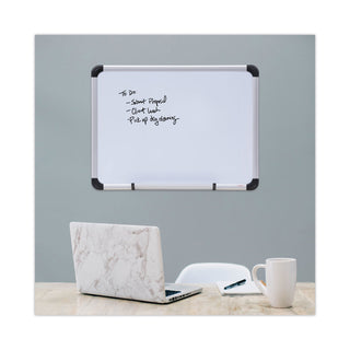 Universal® Magnetic Steel Dry Erase Marker Board, 24 x 18, White Surface, Aluminum/Plastic Frame (UNV43732)