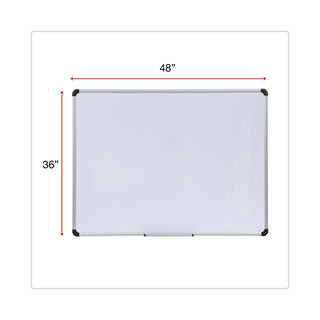 Universal® Magnetic Steel Dry Erase Marker Board, 48 x 36, White Surface, Aluminum/Plastic Frame (UNV43734)