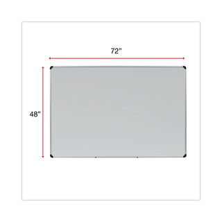 Universal® Magnetic Steel Dry Erase Marker Board, 72 x 48, White Surface, Aluminum/Plastic Frame (UNV43735)