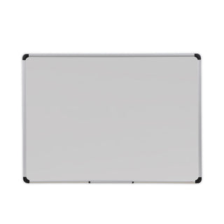 Universal® Deluxe Porcelain Magnetic Dry Erase Board, 48 x 36, White Surface, Silver/Black Aluminum Frame (UNV43842)