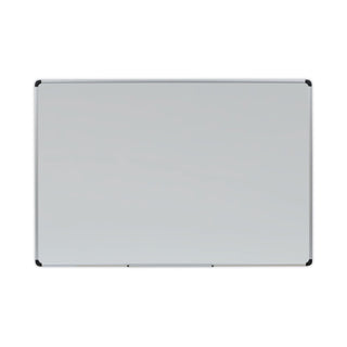 Universal® Deluxe Porcelain Magnetic Dry Erase Board, 72 x 48, White Surface, Silver/Black Aluminum Frame (UNV43843)