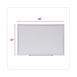 Universal® Deluxe Melamine Dry Erase Board, 36 x 24, Melamine White Surface, Silver Aluminum Frame (UNV44624)