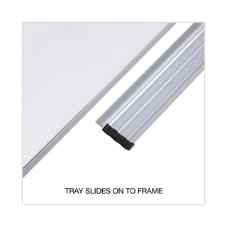 Universal® Deluxe Melamine Dry Erase Board, 36 x 24, Melamine White Surface, Silver Aluminum Frame (UNV44624)