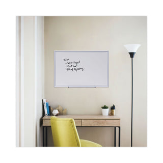 Universal® Deluxe Melamine Dry Erase Board, 36 x 24, Melamine White Surface, Silver Aluminum Frame (UNV44624)