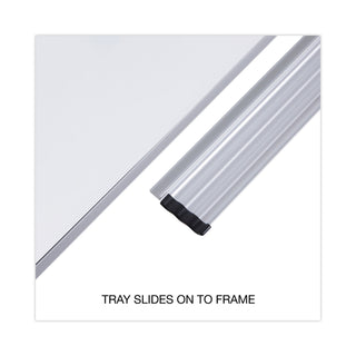 Universal® Deluxe Melamine Dry Erase Board, 48 x 36, Melamine White Surface, Silver Aluminum Frame (UNV44636)