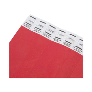 Advantus Crowd Management Wristbands, Sequentially Numbered, 9 3/4 x 3/4, Red, 500/Pack (AVT75510)