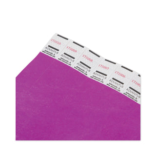 Advantus Crowd Management Wristbands, Sequentially Numbered, 9 3/4 x 3/4, Purple, 100/PK (AVT75440)
