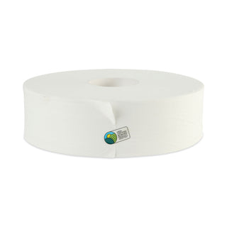 Boardwalk® JRT Bath Tissue, Jumbo, Septic Safe, 2-Ply, White, 3.5" x 2,000 ft, 12" dia, 6 Rolls/Carton (BWK6102B)
