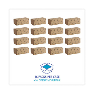Boardwalk® Singlefold Paper Towels, 1-Ply, 9 x 9.45, Natural, 250/Pack, 16 Packs/Carton (6210BW)