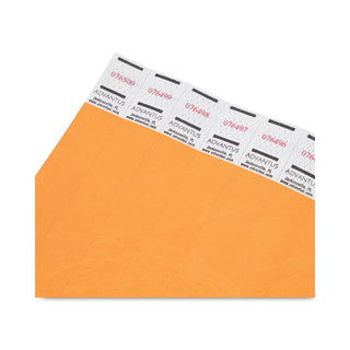 Advantus Crowd Management Wristband, Sequential Numbers, 9 3/4 x 3/4, Neon Orange, 500/PK (AVT91120)
