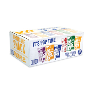 popTIME™ Kettle Cooked Popcorn Variety Pack, Assorted Flavors, 1 oz Bag, 24/Box (GRR20902646)