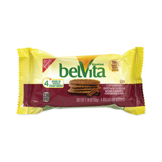 Nabisco® belVita Breakfast Biscuits, Cinnamon Brown Sugar, 1.76 oz Pack, 25 Packs/Box (GRR22000507)