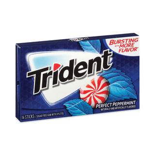 Trident® Sugar-Free Gum, Perfect Peppermint, 14 Pieces/Pack, 9 Packs/Box (GRR20902517)