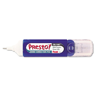 Pentel® Presto! Multipurpose Correction Pen, 12 ml, White (PENZL31W)