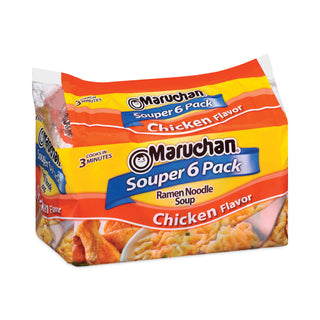 Maruchan® Ramen Noodle Soup Chicken Flavor Souper 6 Pack, 18 oz, 4 Packs/Carton (GRR30700038)